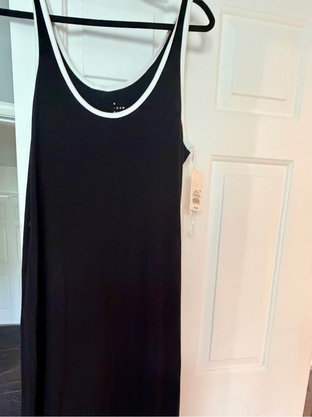 a new day Black Maxi Tank Dress with White Trim